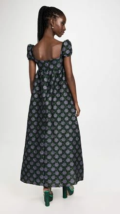 Alternative view of Top 10 👍 Autumn Adeigbo Jade 👗 Dress Green/Purple/Black Floral 🎉