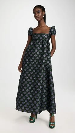 Top 10 π Autumn Adeigbo Jade π Dress Green/Purple/Black Floral π