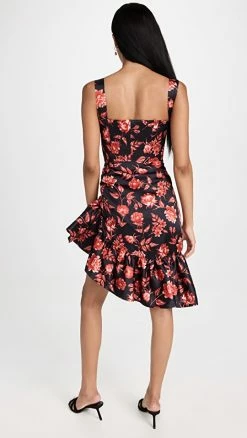 Alternative view of Best Pirce 🎉 Autumn Adeigbo Zoe 👗 Dress Black/Red Floral 🔔