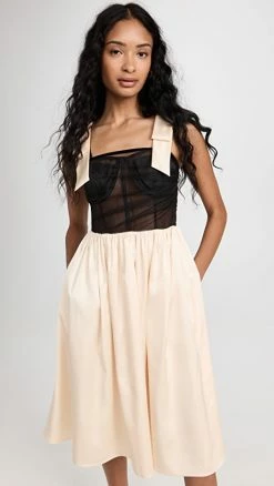 Flash Sale π Autumn Adeigbo Alicia π Dress Cream/Black βοΈ