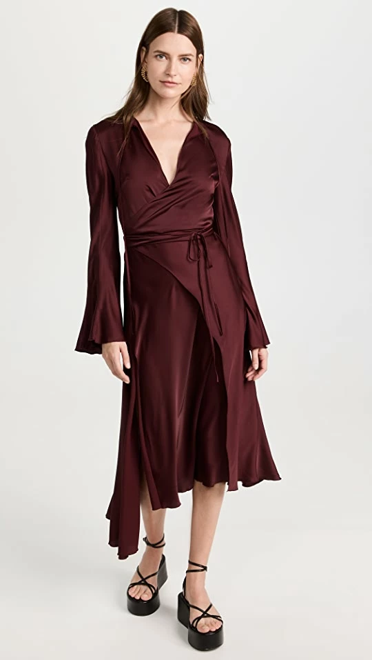New β Acne Studios Sateen Slit π Dress Wine Red 𧨠1 New β Acne Studios Sateen Slit π Dress Wine Red π§¨