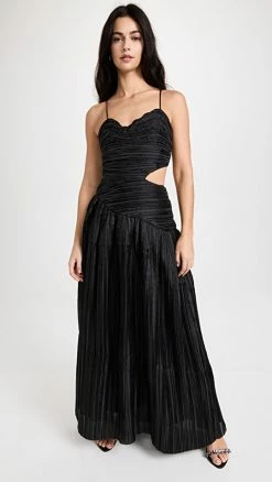 Promo 🎉 Aje Laurier Wave Maxi 👗 Dress Black ✨