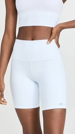 Front Page 4 New π Alo Yoga High Waist Bike Shorts White π―