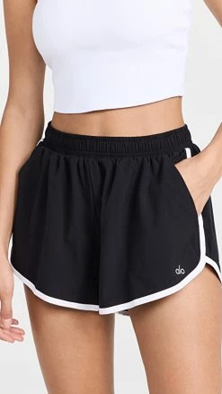 Cheapest π Alo Yoga Ivy League Dolphin Shorts Black/White π
