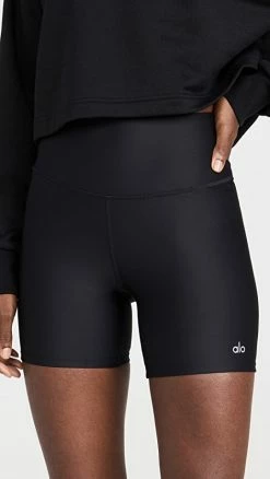 Budget 🤩 Alo Yoga Airlift Energy Bonded Shorts Black ⌛