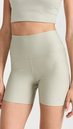 Cheapest 💯 Alo Yoga Airlift Energy Bonded Shorts Limestone 🤩