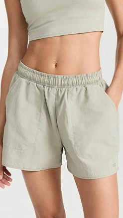 Cheapest π Alo Yoga Alumni Shorts Limestone β€οΈ