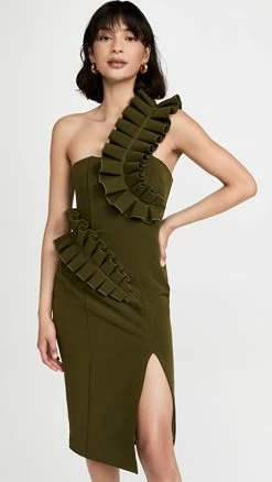 Cheap 𧨠Andrea Iyamah Kamala π Dress Deep Olive π