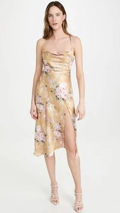 Hot Sale 🧨 ASTR The Label Gaia 👗 Dress Mustard Floral 💯