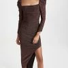 Hot Sale ⭐ ASTR The Label Vanozza 👗 Dress Brown Metallic 🎁