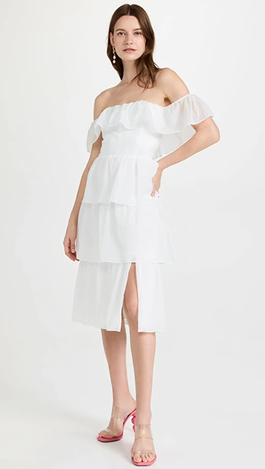 Discount π Amanda Uprichard Venezia Midi π Dress White β€οΈ 1 Discount π Amanda Uprichard Venezia Midi π Dress White β€οΈ