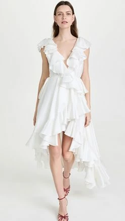 Budget 🧨 Azeeza Ollie Midi 👗 Dress White 🤩