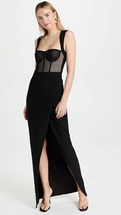 Best Sale 🥰 Black Halo Malvina Gown Black/Black 🔥