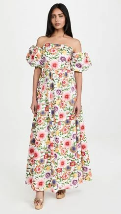 Outlet 😀 Borgo De Nor Off The Shoulder Gown 🌞 Summer Garden Pink ⭐