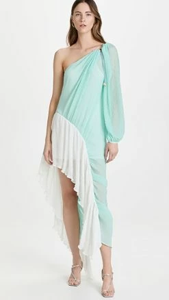 Outlet 👏 BROGGER Pleated Lara 👗 Dress Mint/White ⭐