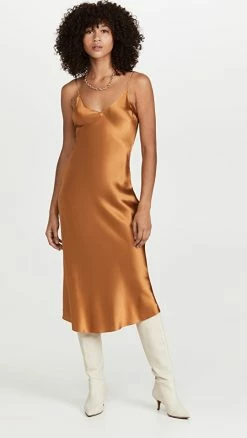 Best reviews of 🎁 DANNIJO Midi Slip 👗 Dress Bronze 🤩