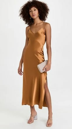 Coupon ⭐ DANNIJO Mossy Slip 👗 Dress Bronze 🔥