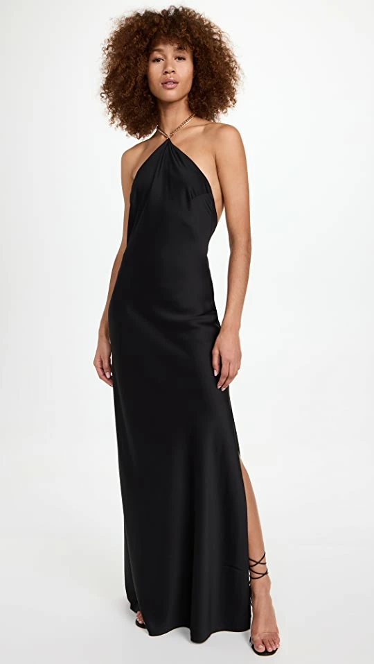 Discount π― DANNIJO Chain Halter Maxi π Dress Noir π 1 Discount π― DANNIJO Chain Halter Maxi π Dress Noir π