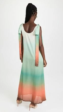 Alternative view of Budget ⭐ Fe Noel Bowtie Occasion 👗 Dress Caribbean Horizon Print 😍