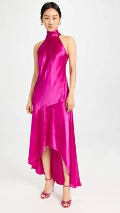 Front Page 44 Cheap β FRAME Draped Neck Tie Halter π Dress Magenta π₯°