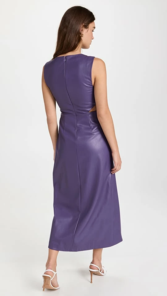 Outlet π Jonathan Simkhai Toni Draped Vegan Leather Cutout Midi π Dress Aubergine β 2 Outlet π Jonathan Simkhai Toni Draped Vegan Leather Cutout Midi π Dress Aubergine β - Image 2