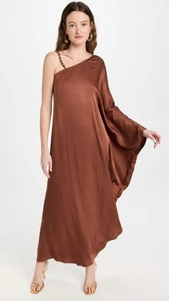 Front Page 42 Best reviews of β€οΈ L'AGENCE Kerry Caftan Chain Strap π Dress Hickory π₯