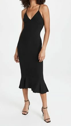 Cheap 🌟 Norma Kamali Slip Fishtail 👗 Dress Black ⭐