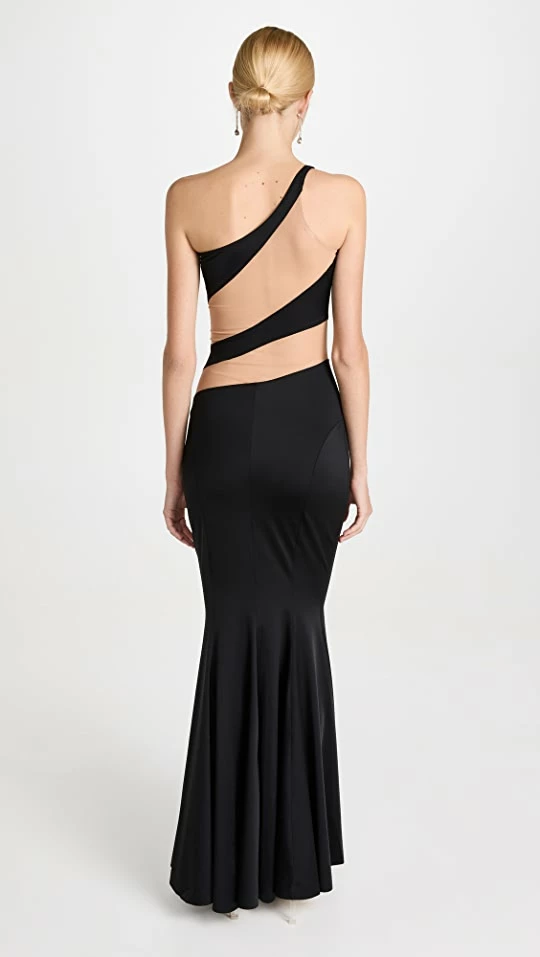 New π Norma Kamali Snake Mesh Fishtail Gown Black/Nude Mesh π 2 New π Norma Kamali Snake Mesh Fishtail Gown Black/Nude Mesh π - Image 2