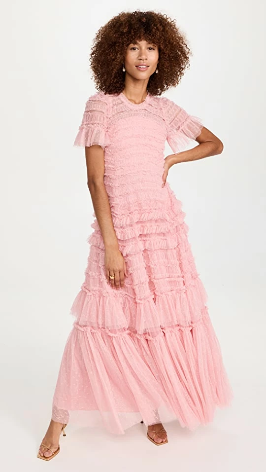 Best Pirce π Needle & Thread Valentine Ruffle Gown Rose Pink π― 1 Best Pirce π Needle & Thread Valentine Ruffle Gown Rose Pink π―