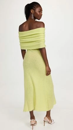 Alternative view of Cheapest 👍 Philosophy Di Lorenzo Serafini Knit Off Shoulder 👗 Dress Yellow ✔️