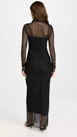 Alternative view of Outlet 🤩 Philosophy Di Lorenzo Serafini Glitter Net 👗 Dress Black 👏