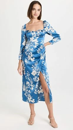 Best deal 😉 Reformation Gloriana Silk 👗 Dress Cyanotype 🌟