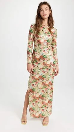 Coupon 🔥 Rosetta Getty Fitted Sequin Gown Multi ✨