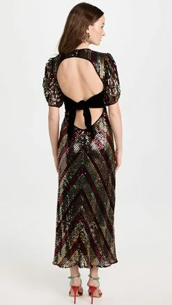 Alternative view of Deals 🧨 RIXO Daisy 👗 Dress Multi Chevron Sequin 🌟