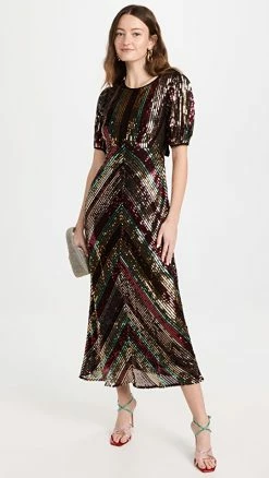 Deals 𧨠RIXO Daisy π Dress Multi Chevron Sequin π