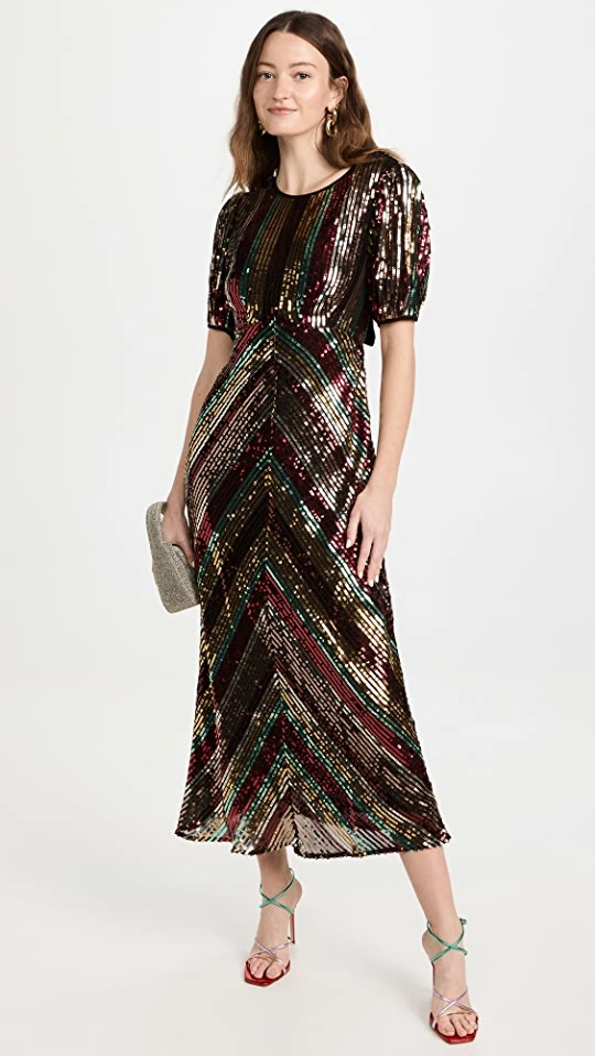 Deals 𧨠RIXO Daisy π Dress Multi Chevron Sequin π 1 Deals 𧨠RIXO Daisy π Dress Multi Chevron Sequin π