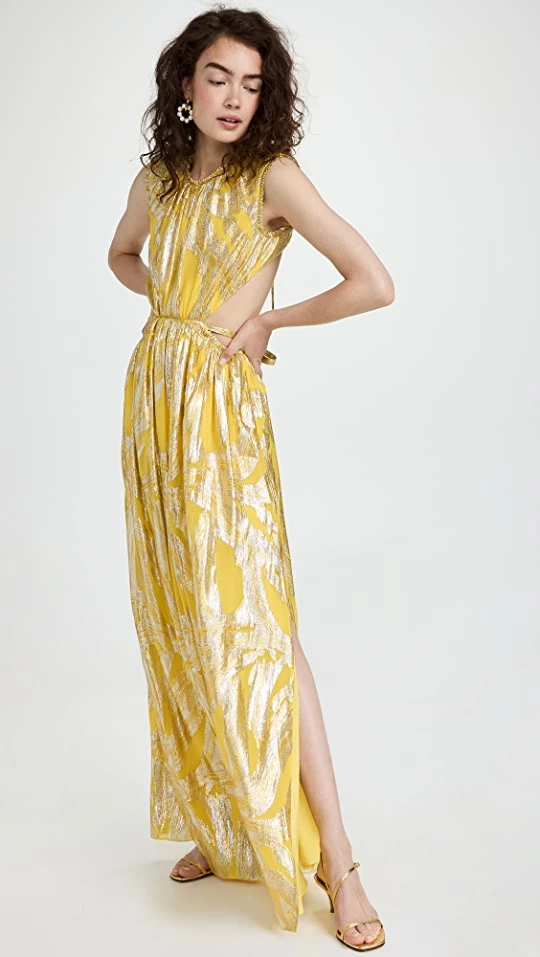 Top 10 π€© Rebecca Vallance Navarro Metallic Cut Out Gown Yellow π 1 Top 10 π€© Rebecca Vallance Navarro Metallic Cut Out Gown Yellow π