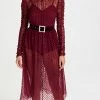 Deals 🎉 Rebecca Vallance Midnight Kiss Midi 👗 Dress Wine 🤩