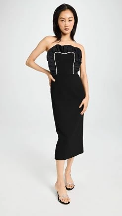 Buy π₯ Rebecca Vallance Katie Strapless Midi π Dress Black π