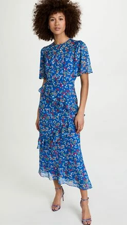 Front Page 52 Deals π Saloni Vida-B π Dress Cobalt Patchouli π