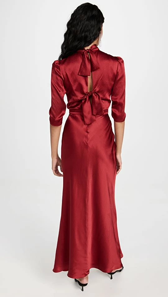 Flash Sale π Saloni Adele π Dress Garnet Red π 2 Flash Sale π Saloni Adele π Dress Garnet Red π - Image 2