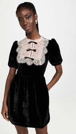 Hot Sale 👍 Saloni Cherie Mini 👗 Dress Black/Pale Pink 🤩