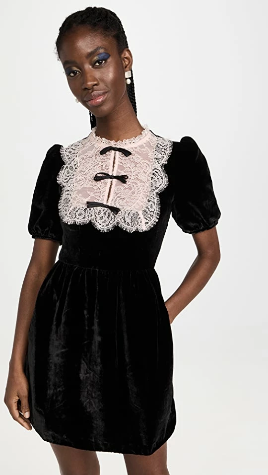 Hot Sale π Saloni Cherie Mini π Dress Black/Pale Pink π€© 1 Hot Sale π Saloni Cherie Mini π Dress Black/Pale Pink π€©