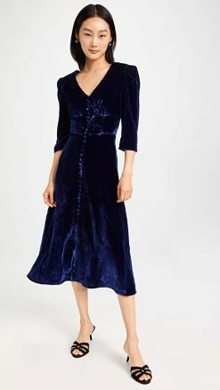 Best deal 🥰 Saloni Margot-B 👗 Dress Sapphire ⭐