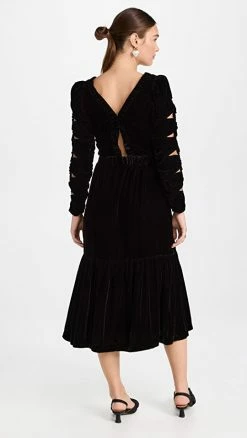 Alternative view of Cheapest 👍 Sea Mayde Velvet Cutout 👗 Dress Black 👍