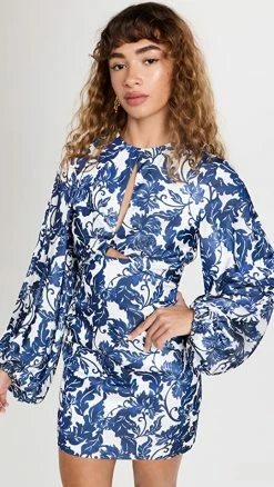 Top 10 💯 Significant Other Holly Mini 👗 Dress Navy Stencil Print 💯
