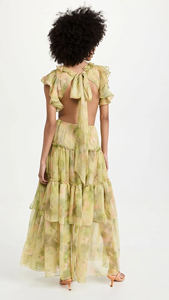 Flash Sale β MISA Lana π Dress Chartreuse Abst Chif π 2 Flash Sale β MISA Lana π Dress Chartreuse Abst Chif π - Image 2
