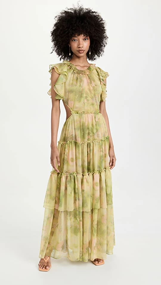 Flash Sale β MISA Lana π Dress Chartreuse Abst Chif π 1 Flash Sale β MISA Lana π Dress Chartreuse Abst Chif π