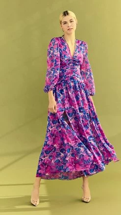 Best Sale 🧨 MISA Imelda 👗 Dress Watercolor Blues ❤️