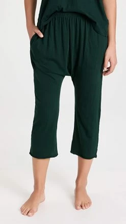 Best deal 🧨 THE GREAT. The Lounge Crop Pants Fir Pine 😀
